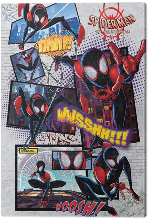 Canvas Print Spider Man Into The Spider Verse Comic Fine Art