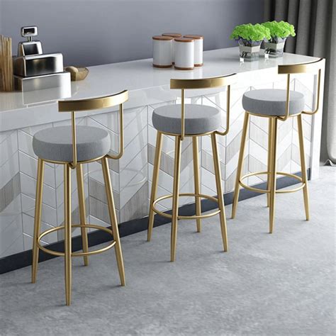 Attractive Bar Stool For Home Furniture With Golden Black And White Foot My Aashis