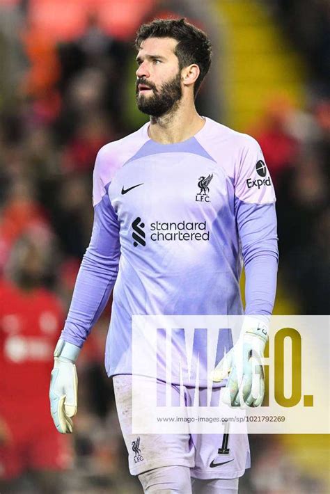 Liverpool England 7th January 2023 Alisson Becker Of Liverpool During The The Fa Cup Match At Anf