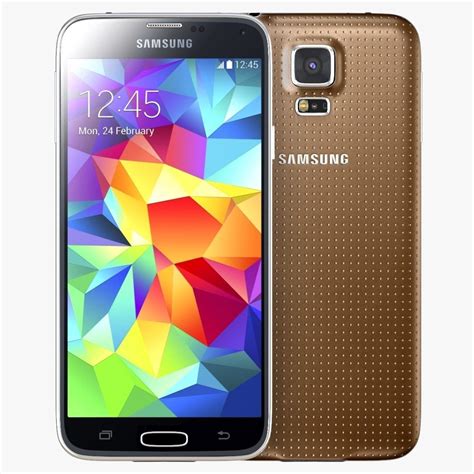 Phone Samsung Galaxy S5 Gold 3d Cgtrader