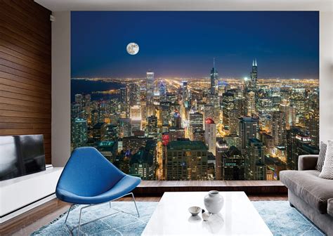 Chicago Skyline Wall Mural Full Size Large Wall Murals The Mural Store