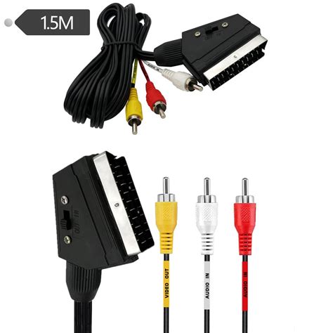 conversion cable scart to 3rca lotus cable european standard scart cable 21p broom head audio