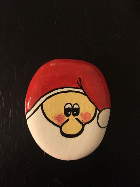 Santa Claus Painted Rock Painted Rocks Stone Crafts Stone Painting