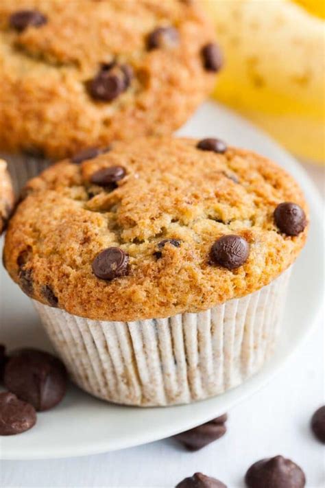Banana Chocolate Chip Muffins So Easy And Moist Plated Cravings