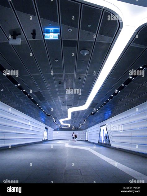 Modern Futuristic Design Of An Underground Tunnel Stock Photo Alamy