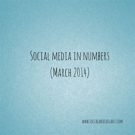 Social media in numbers (March 2014) | Social media statistics, Social media stats, Social media ...