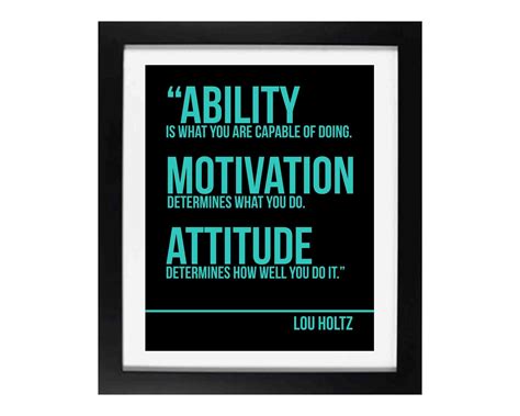 Lou Holtz Quote Attitude Workplace Wisdom Etsy
