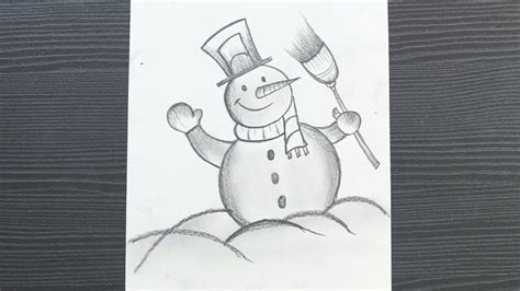 Snowman Drawing Cute Snowman Drawing Pencil Drawing Christmas