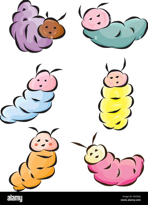Caterpillar Babies Vector Cartoon Stock Vector Image And Art Alamy