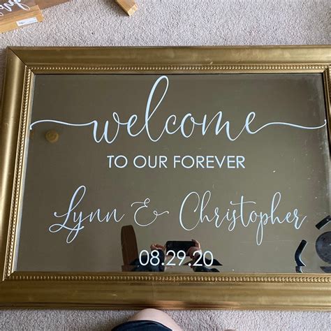 Wedding Decal For Mirror Welcome To Our Forever With Names And Date