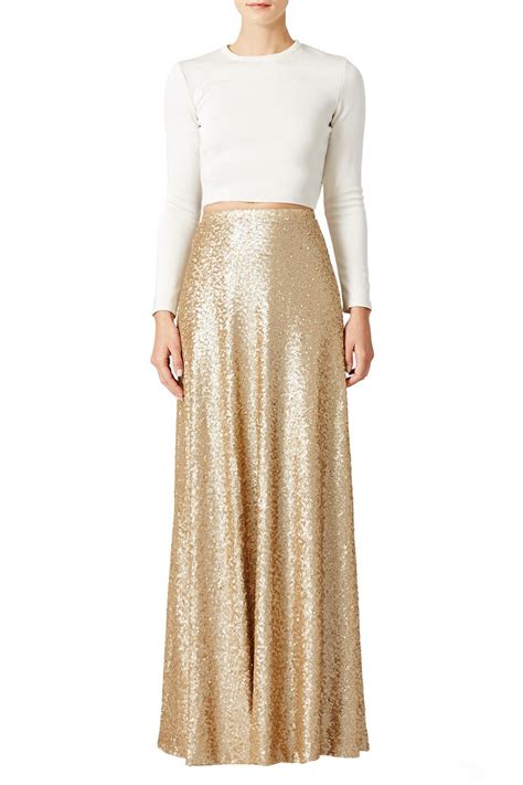 Gold Cecilia Maxi Skirt By Slate Willow Rent The Runway