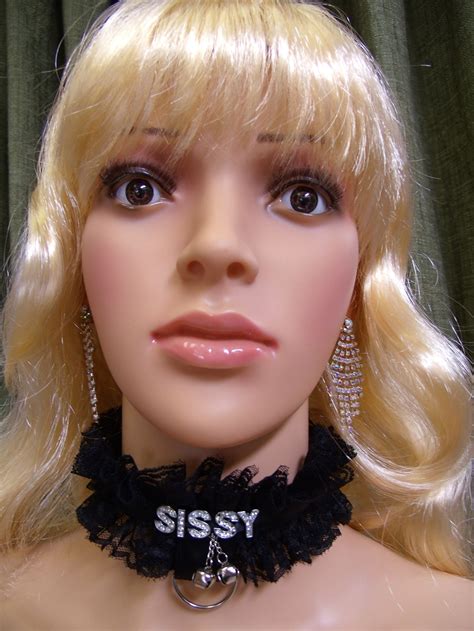 Any Words Personalized Choker Collar Black Lace Sissy Lockable Etsy