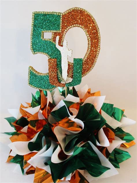 50th University Of Miami Sports Hall Of Fame Centerpiece 50th