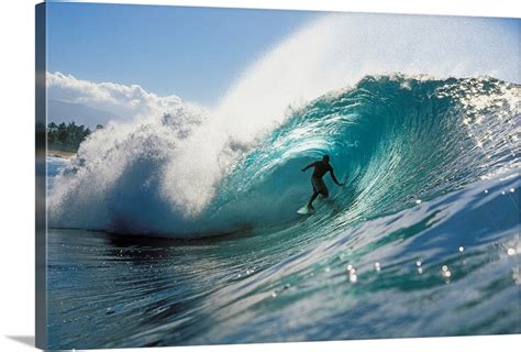 Hawaii Oahu North Shore Shadow Of Surfer In Pipeline Wave Wall Art