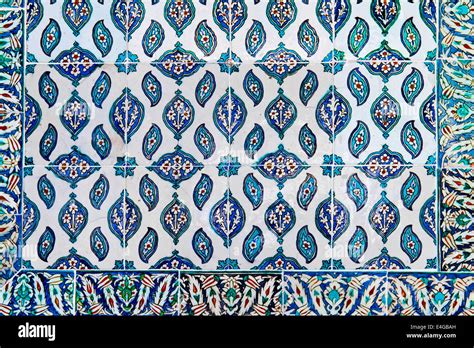 Handmade Traditional Turkish Blue Tile Wall Stock Photo Royalty Free
