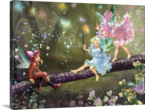 Elf And Two Fairies Wall Art Canvas Prints Framed Prints Wall Peels