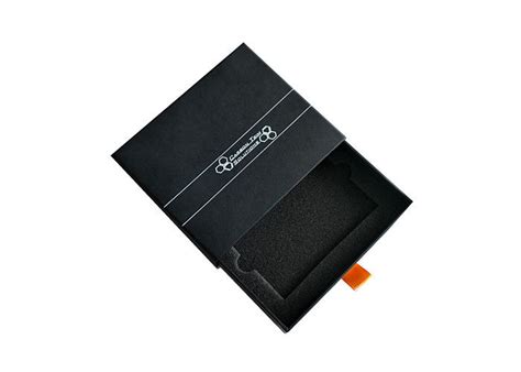 Color Black Paper Matchbox Slide Box Slide Out T Box With Foam Insert