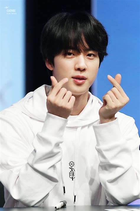 Kim Seokjin Jin Hand Heart Bts Puma Fansign Bts Jin Seokjin