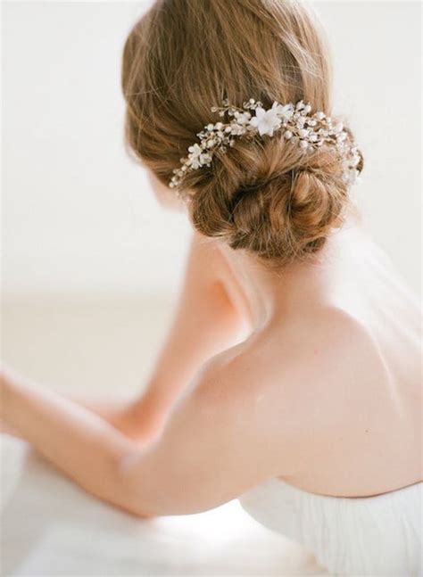 Thick blonde updo wedding bun with headband. 73 Wedding Hairstyles for Long, Short & Medium Hair