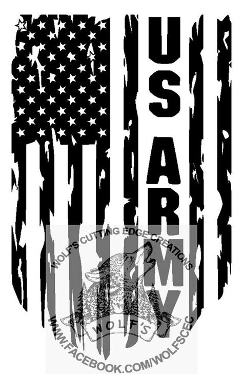 Tattered Us Army Flag Design Svg Dxf Vector Cnc Laser Cricut Etsy