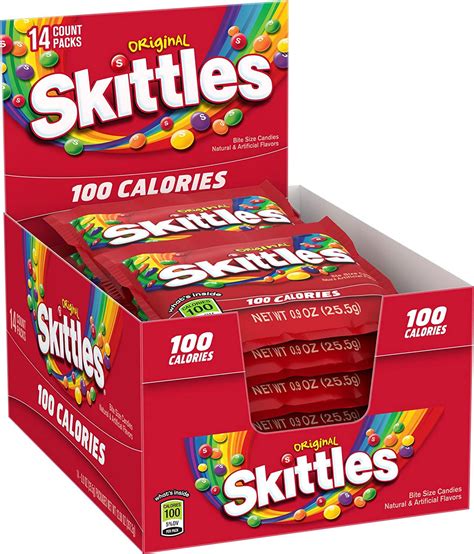 Skittles Original Candy 100 Calorie Pack 09 Ounce 14 Count Box
