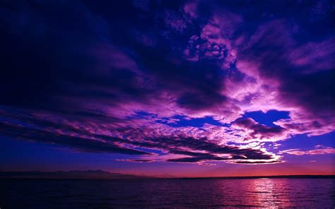 Nature Landscape Water Clouds Sea Sunset Horizon Reflection