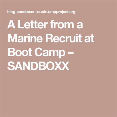 A Letter From A Marine Recruit At Boot Camp Sandboxx Bootcamp