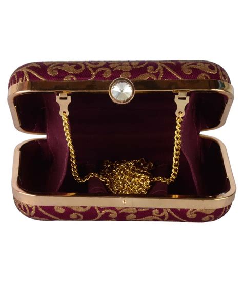 Buy Rezzy Gold Fabric Box Clutch At Best Prices In India Snapdeal