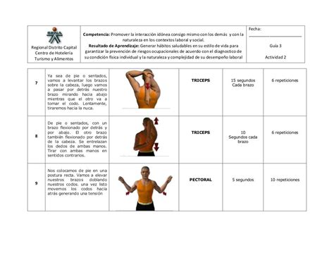 Rutina De Ejercicios De Pausas Activas