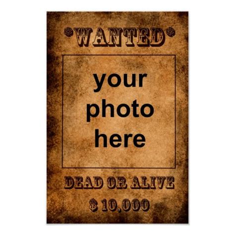 Wanted Dead Or Alive Poster Template Au
