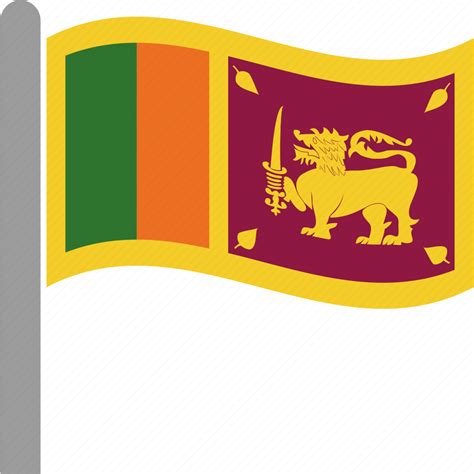 Flag Lanka Lankan Sri Srilanka Waving Icon Download On Iconfinder