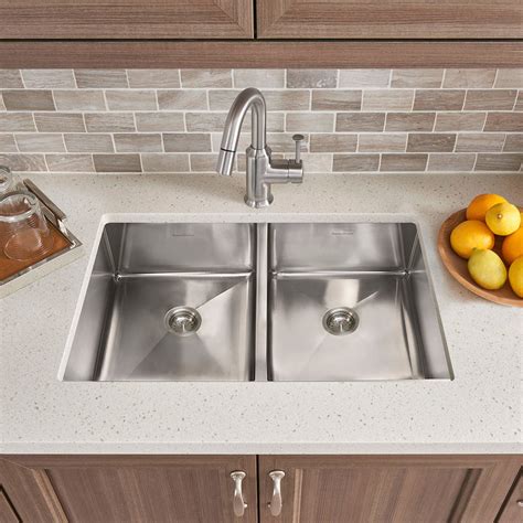 The kitchen sink/suicide attempt story seems to be fairly well known now. Pekoe 29x18 Double Bowl Kitchen Sink | American Standard