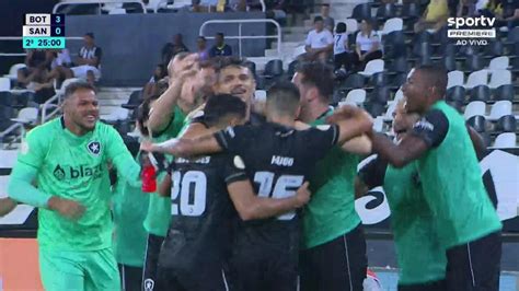 Os gols de Botafogo 3 x 0 Santos pela 37ª rodada do Brasileirão Série