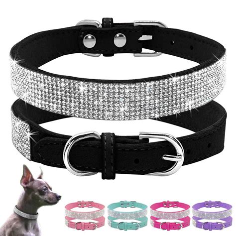 Crystal Diamante Cat Dog Collars Fancy Bling Rhinestone Dog Necklace Xs