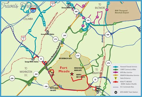 Fort George Meade Maryland Map Travelsfinderscom