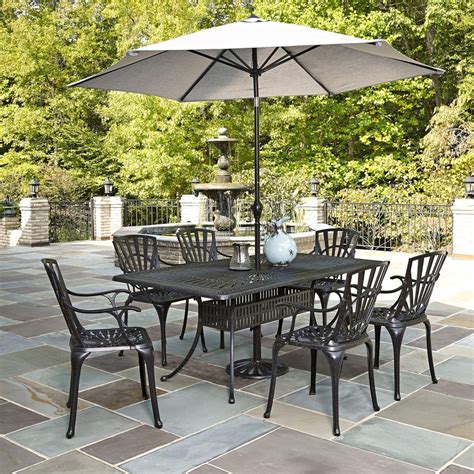 Our custom made wood chairs, tables and benches are built in a classic style and made to last. Home Styles Largo 7-Piece Outdoor Patio Dining Set with ...