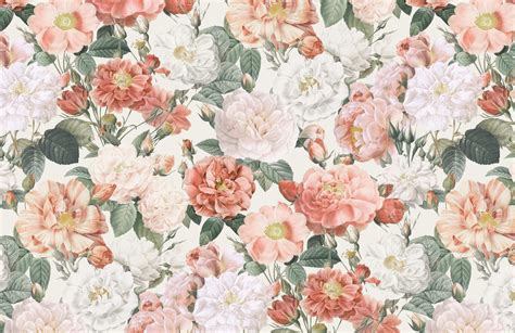 Select from premium vintage pink of the highest quality. Pink & Red Vintage Roses Wallpaper Mural | Murals Wallpaper