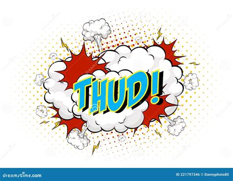 Word Thud On Comic Cloud Explosion Background Stock Vector