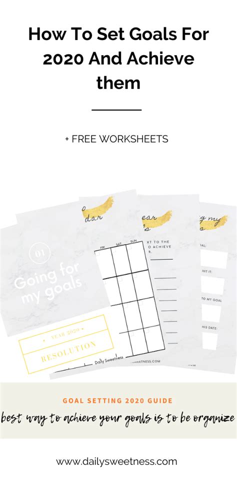How To Set Goals For 2020 And Achieve Them Free Worksheets