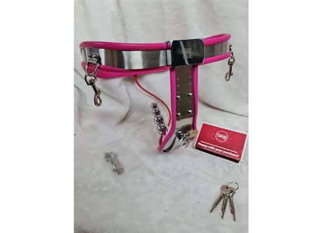 Model Y Pink Female Chastity Belt Adjustable Locking Dranage Etsy