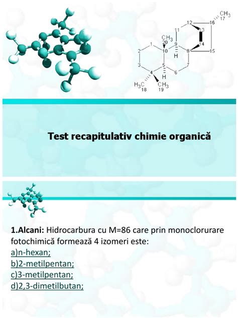 Test Interactiv Chimie Organica Recapitulare Pdf