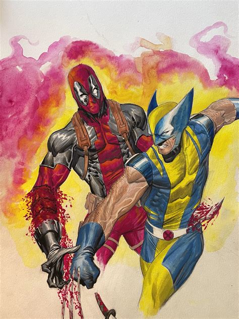 Deadpool Vs Wolverine Painting By Me Rmarvel