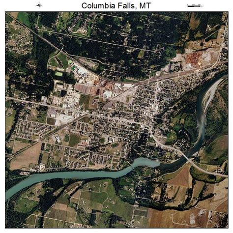Aerial Photography Map of Columbia Falls, MT Montana