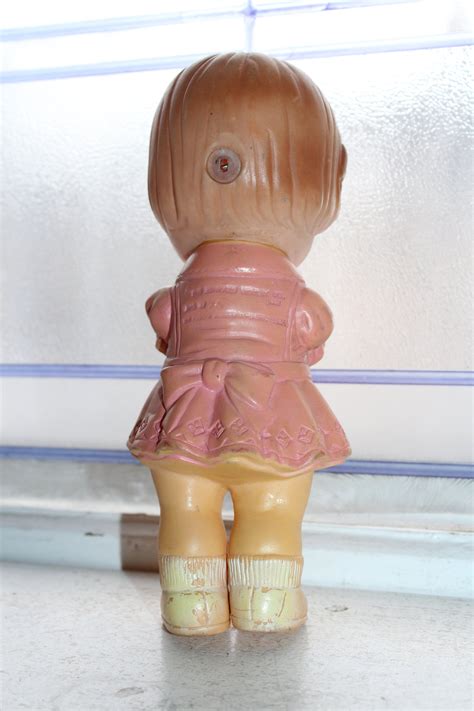 vintage squeaker toy rubber doll circa 1967