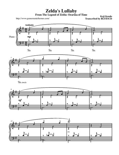 Teach Yourself To Learn Piano Zelda Piano Sheet Music For Beginners