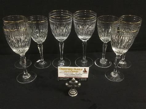 Sold Price Set Of 8 Marquis Waterford Crystal Gold Rimmed Wine Glasses March 6 0118 12 00