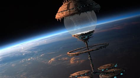 Space Orbital Stations Sci Fi Spaceship 1920 X 1080