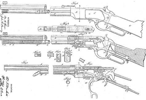 Winchester Model 1866 Us Patent No 55012 And 57808 Drawings And Resources