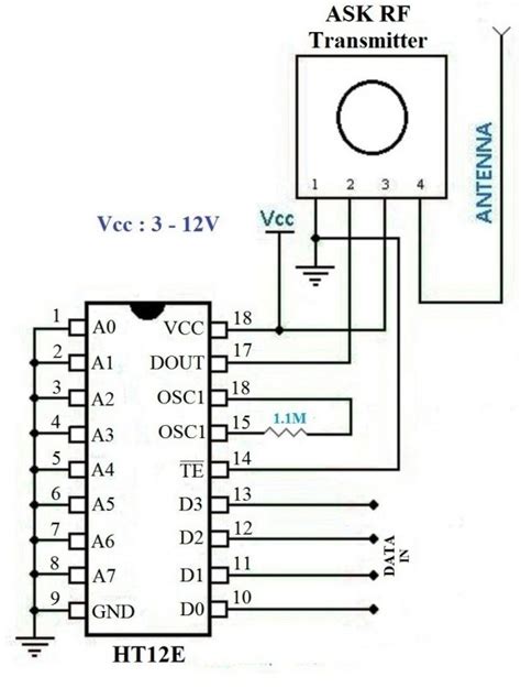 433mhz Rf Transmitter And Receiver Circuit Diagram Technical Place