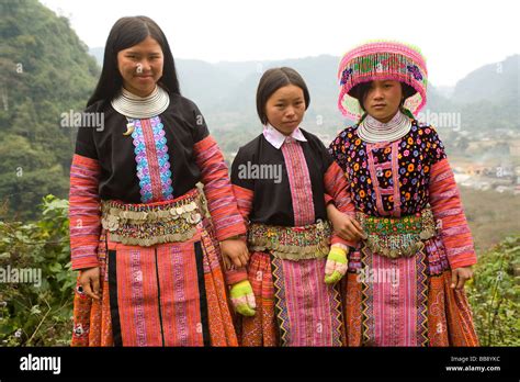 H.mong hill tribe girls in Vietnam wear their new outfits on January Stock Photo, Royalty Free ...